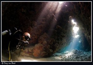 Selfportret in the caves. by Dray Van Beeck 